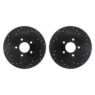R1 Concepts® - Drilled and Slotted Rear Brake Rotor Set