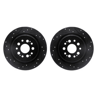 R1 Concepts® - Drilled and Slotted Rear Brake Rotor Set