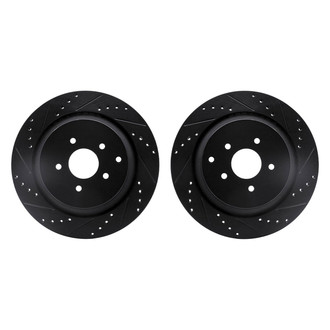 R1 Concepts® - Drilled and Slotted Rear Brake Rotor Set