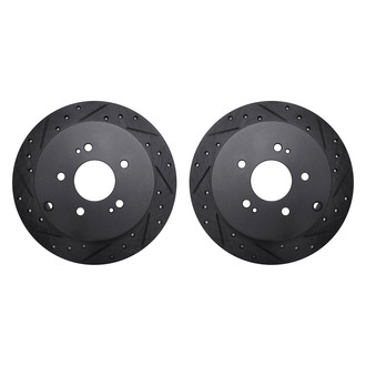 R1 Concepts® - Drilled and Slotted Rear Brake Rotor Set