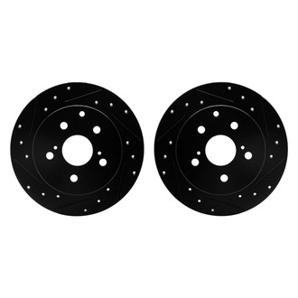 R1 Concepts® - Drilled and Slotted Rear Brake Rotor Set