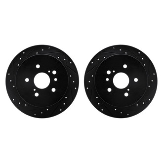R1 Concepts® - Drilled and Slotted Rear Brake Rotor Set