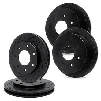 R1 Concepts® - Drilled and Slotted Front and Rear Brake Rotor Set