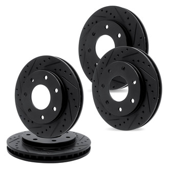 R1 Concepts® - Drilled and Slotted Front and Rear Brake Rotor Set