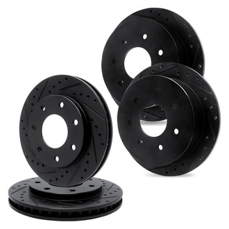 R1 Concepts® - Drilled and Slotted Front and Rear Brake Rotor Set