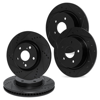 R1 Concepts® - Drilled and Slotted Front and Rear Brake Rotor Set