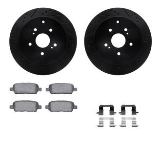 R1 Concepts® - Drilled and Slotted Rear Brake Kit with Performance Sport Pads