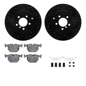 R1 Concepts® - Drilled and Slotted Rear Brake Kit with Performance Sport Pads
