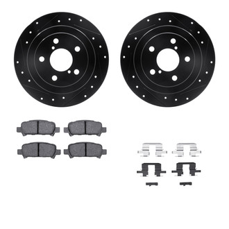 R1 Concepts® - Drilled and Slotted Rear Brake Kit with Performance Sport Pads
