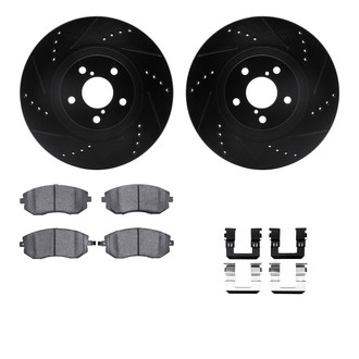 R1 Concepts® - Drilled and Slotted Front Brake Kit with Performance Sport Pads
