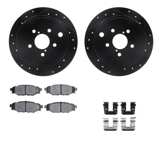 R1 Concepts® - Drilled and Slotted Rear Brake Kit with Performance Sport Pads