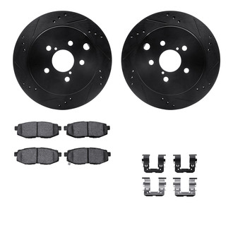 R1 Concepts® - Drilled and Slotted Rear Brake Kit with Performance Sport Pads