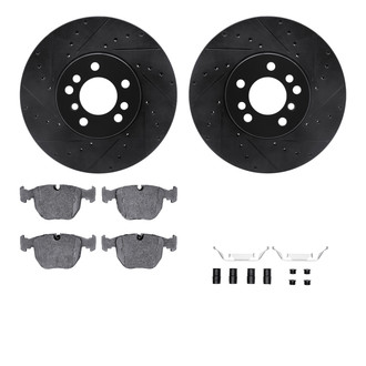 R1 Concepts® - Drilled and Slotted Front Brake Kit with Performance Sport Pads