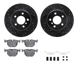 R1 Concepts® - Drilled and Slotted Rear Brake Kit with Performance Sport Pads
