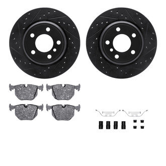 R1 Concepts® - Drilled and Slotted Rear Brake Kit with Performance Sport Pads