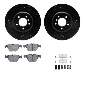 R1 Concepts® - Drilled and Slotted Front Brake Kit with Performance Sport Pads