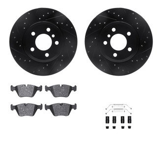 R1 Concepts® - Drilled and Slotted Front Brake Kit with Performance Sport Pads
