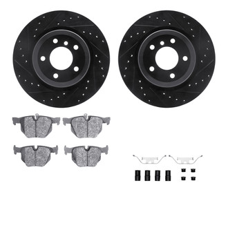 R1 Concepts® - Drilled and Slotted Rear Brake Kit with Performance Sport Pads