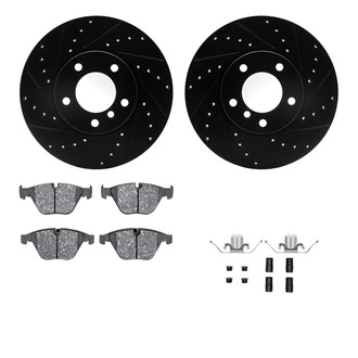 R1 Concepts® - Drilled and Slotted Front Brake Kit with Performance Sport Pads