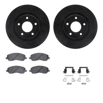 R1 Concepts® - Drilled and Slotted Front Brake Kit with Performance Sport Pads