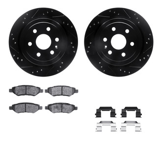 R1 Concepts® - Drilled and Slotted Rear Brake Kit with Performance Sport Pads