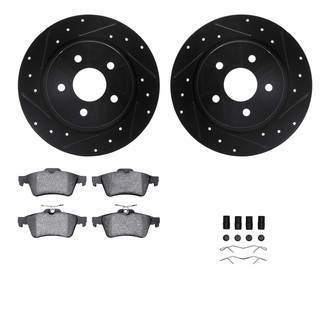 R1 Concepts® - Drilled and Slotted Rear Brake Kit with Performance Sport Pads