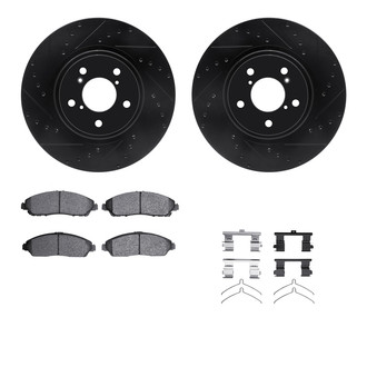 R1 Concepts® - Drilled and Slotted Front Brake Kit with Performance Sport Pads