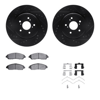 R1 Concepts® - Drilled and Slotted Front Brake Kit with Performance Sport Pads