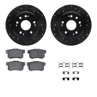 R1 Concepts® - Drilled and Slotted Rear Brake Kit with Performance Sport Pads