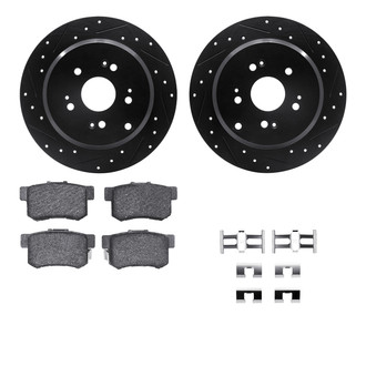 R1 Concepts® - Drilled and Slotted Rear Brake Kit with Performance Sport Pads