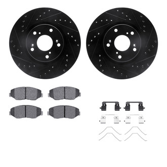 R1 Concepts® - Drilled and Slotted Front Brake Kit with Performance Sport Pads