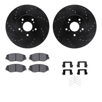 R1 Concepts® - Drilled and Slotted Front Brake Kit with Performance Sport Pads