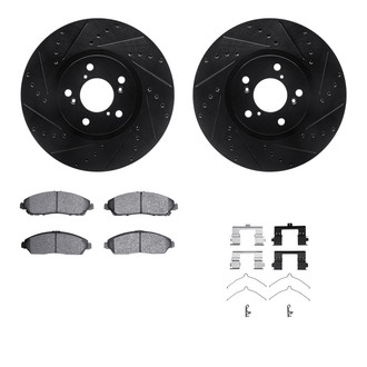 R1 Concepts® - Drilled and Slotted Front Brake Kit with Performance Sport Pads