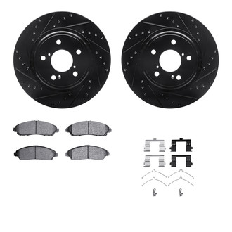 R1 Concepts® - Drilled and Slotted Front Brake Kit with Performance Sport Pads