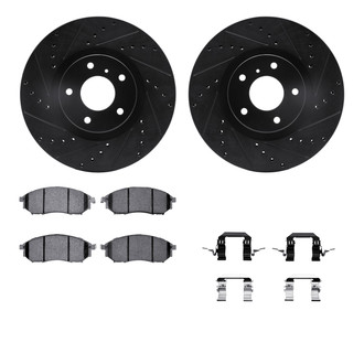 R1 Concepts® - Drilled and Slotted Front Brake Kit with Performance Sport Pads