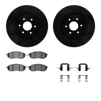 R1 Concepts® - Drilled and Slotted Front Brake Kit with Performance Sport Pads