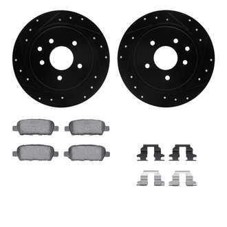 R1 Concepts® - Drilled and Slotted Rear Brake Kit with Performance Sport Pads