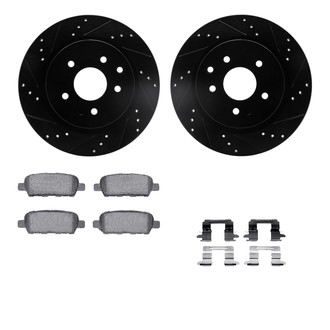 R1 Concepts® - Drilled and Slotted Rear Brake Kit with Performance Sport Pads