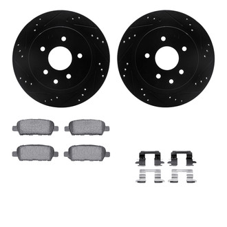 R1 Concepts® - Drilled and Slotted Rear Brake Kit with Performance Sport Pads