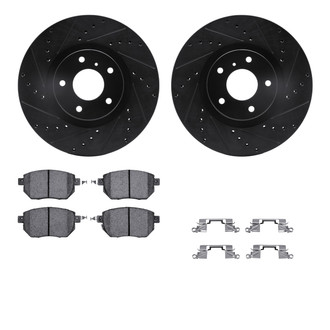 R1 Concepts® - Drilled and Slotted Front Brake Kit with Performance Sport Pads