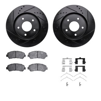 R1 Concepts® - Drilled and Slotted Front Brake Kit with Performance Sport Pads