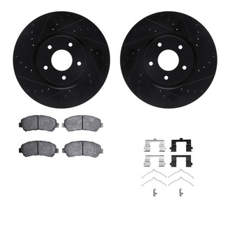 R1 Concepts® - Drilled and Slotted Front Brake Kit with Performance Sport Pads