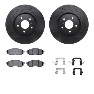 R1 Concepts® - Drilled and Slotted Front Brake Kit with Performance Sport Pads