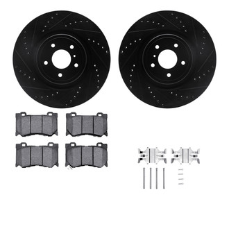 R1 Concepts® - Drilled and Slotted Front Brake Kit with Performance Sport Pads