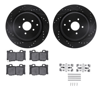 R1 Concepts® - Drilled and Slotted Rear Brake Kit with Performance Sport Pads