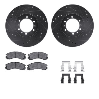 R1 Concepts® - Drilled and Slotted Front Brake Kit with Performance Sport Pads
