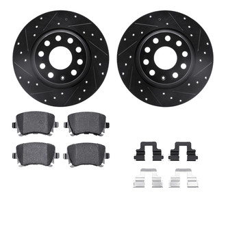 R1 Concepts® - Drilled and Slotted Rear Brake Kit with Performance Sport Pads