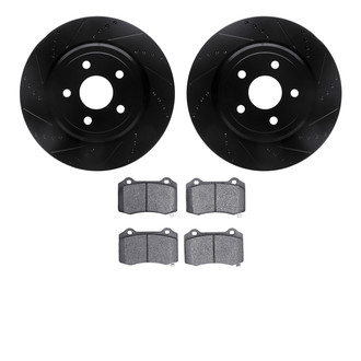 R1 Concepts® - Drilled and Slotted Rear Brake Kit with Performance Sport Pads