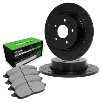 R1 Concepts® - Drilled and Slotted Rear Brake Kit with Performance Sport Pads