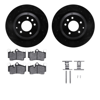 R1 Concepts® - Drilled and Slotted Rear Brake Kit with Euro Ceramic Pads
